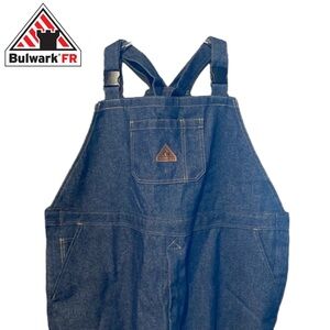 Bulwark Men’s Flame Resistant Heavyweight Denim Bib Overalls